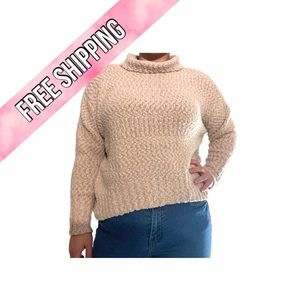 Cynthia Rowley cowl neck medium weight sweater - blush pink